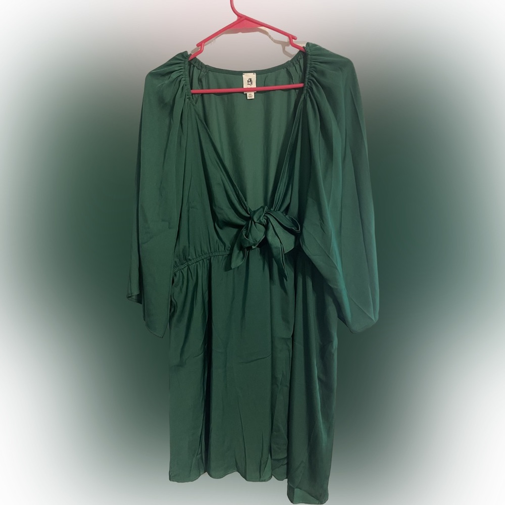Flawless Hunter Green Tie Dress - Size 2XL